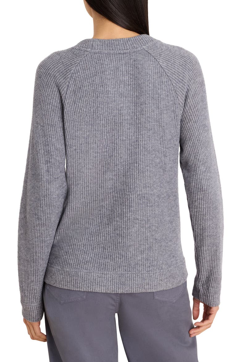 Side Button Waffle Sweater, Alternate, color, SLATE
