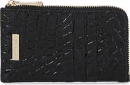 Brahmin Lennon Croc Embossed Leather Card Case
