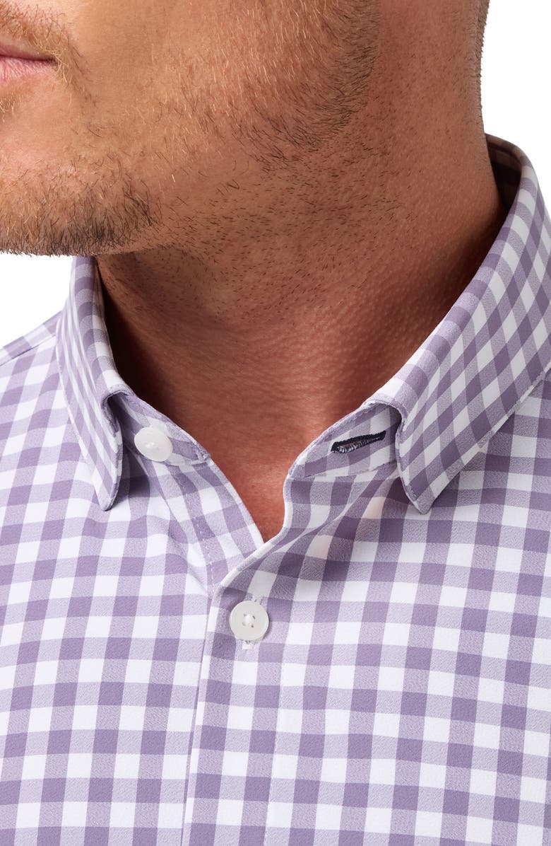 Mizzen+Main Leeward Trim Fit Performance Button-Up Shirt, Alternate, color, Purple Dusk Madison Check