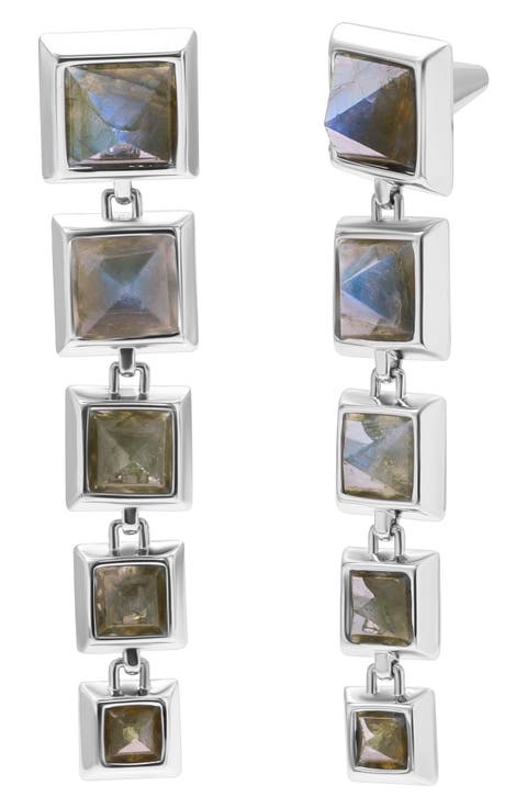 Graduated Pyramid Linear Drop Earrings