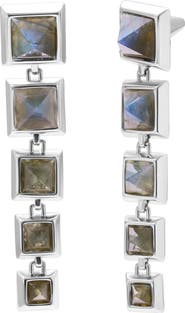 eddieBorgo Graduated Pyramid Linear Drop Earrings