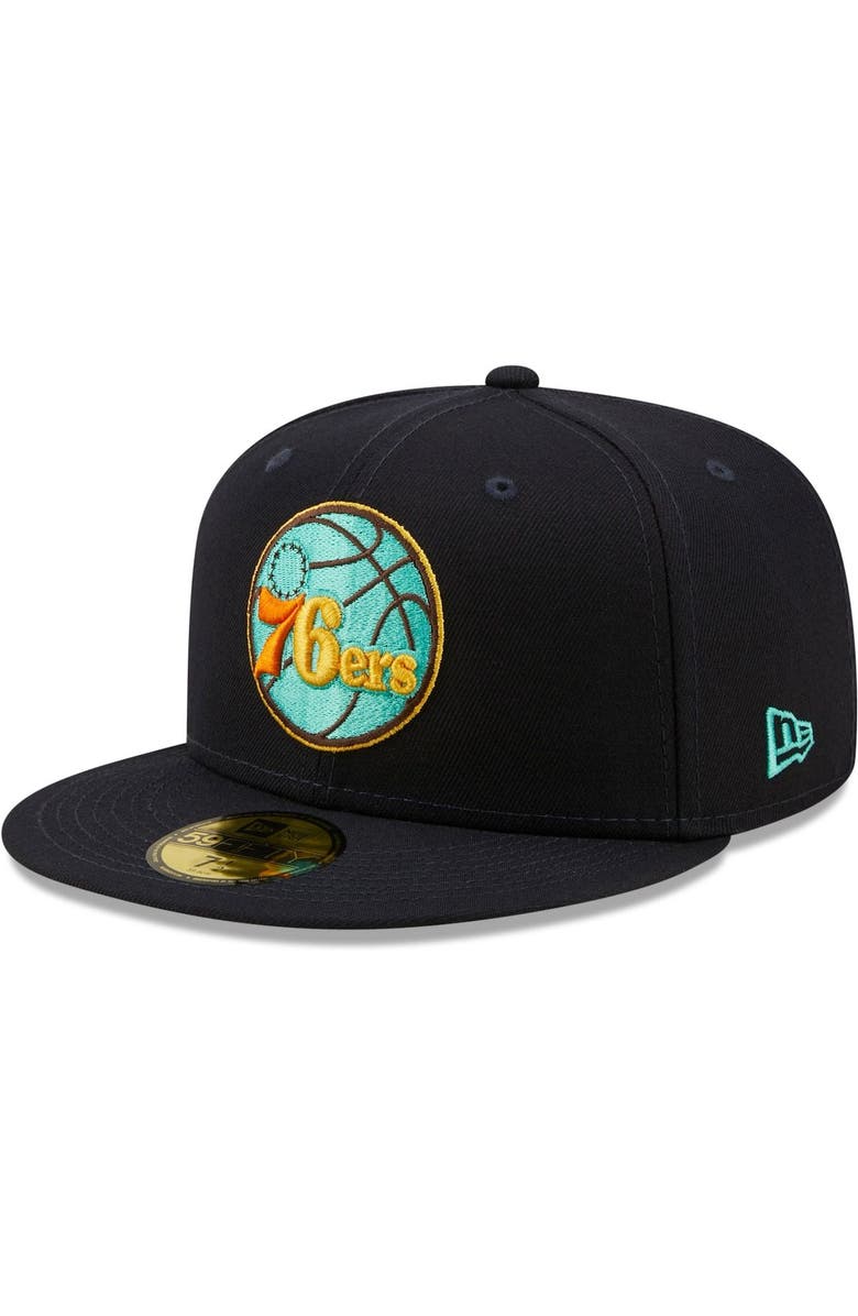 New Era Men's New Era Navy/Mint Philadelphia 76ers 59FIFTY Fitted Hat, Alternate, color, 