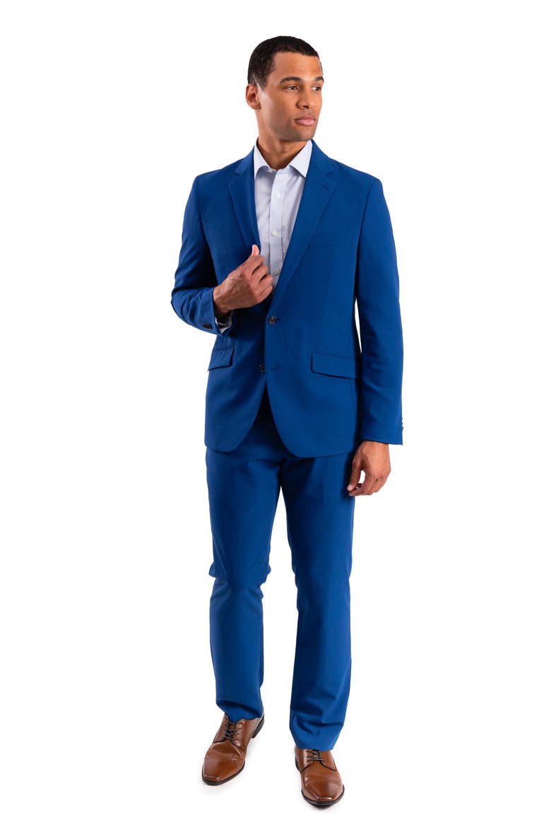 Bi-Stretch Solid 2-Piece Suit, Alternate, color, BLUE