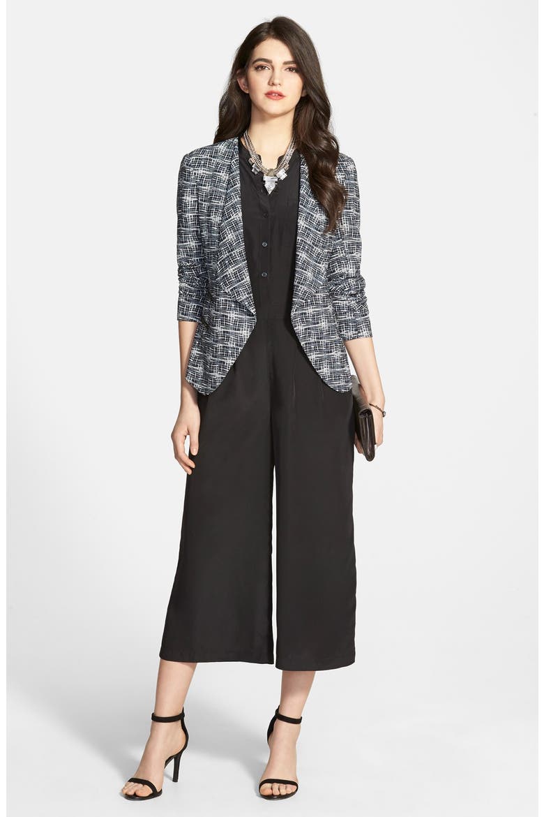 Crop Wide Leg Jumpsuit, Alternate, color, BLACK
