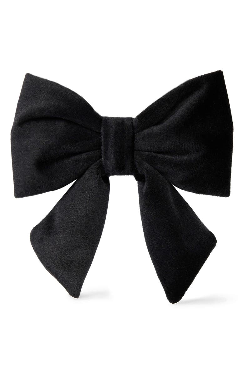 The Foggy Dog Velvet Dog Bow, Main, color, Black