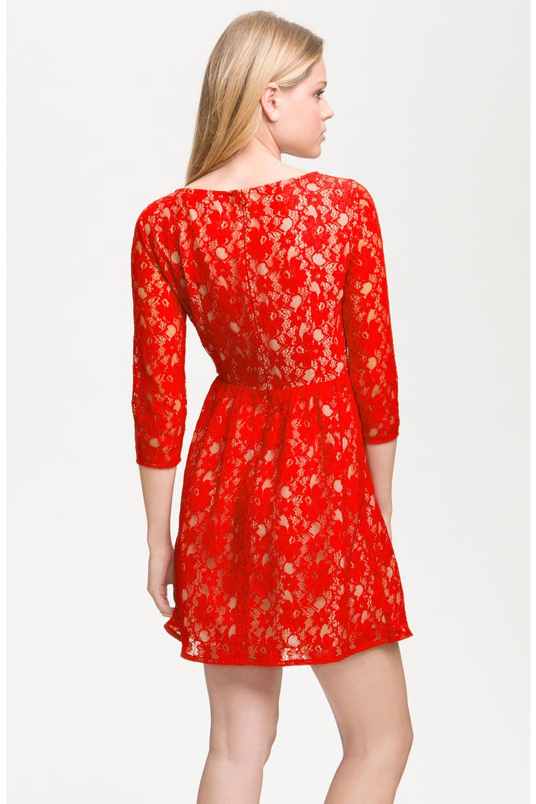 'Lizzie' Lace Dress, Alternate, color, FAVELA RED