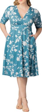 Kiyonna Gabriella Print Jersey A-Line Dress
