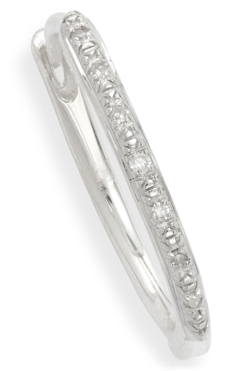 Monica Vinader Small Riva Wave Diamond Hoop Earrings, Alternate, color, Silver