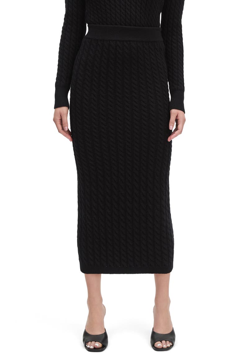 The Feel Good Knit Maxi Skirt, Main, color, BLACK