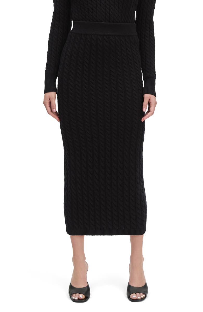 Favorite Daughter The Feel Good Knit Maxi Skirt, Main, color, Black