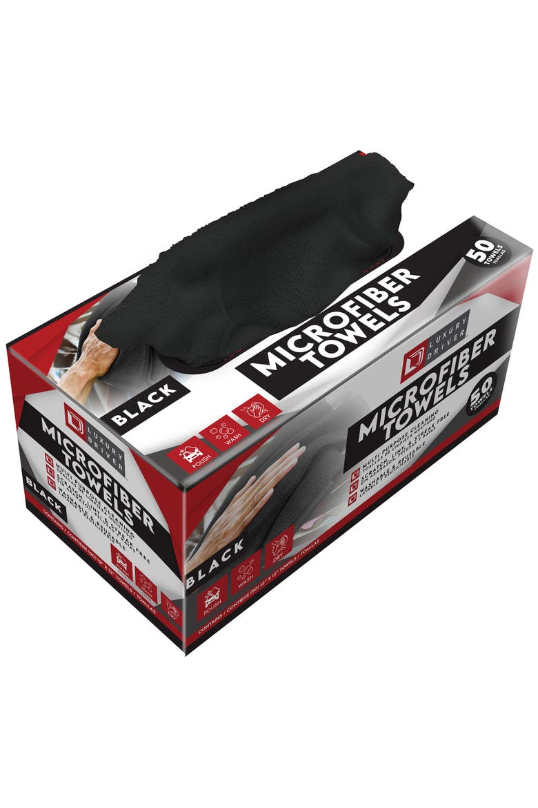 Microfiber Towel 50 Count, Alternate, color, Black