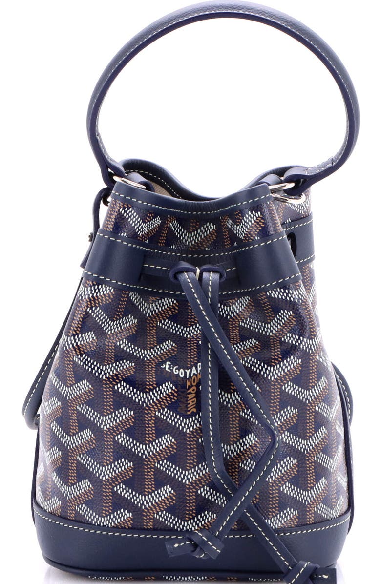 Pre-Owned Goyard Petit Flot Bucket Bag Coated Canvas Mini, Main, color, Blue