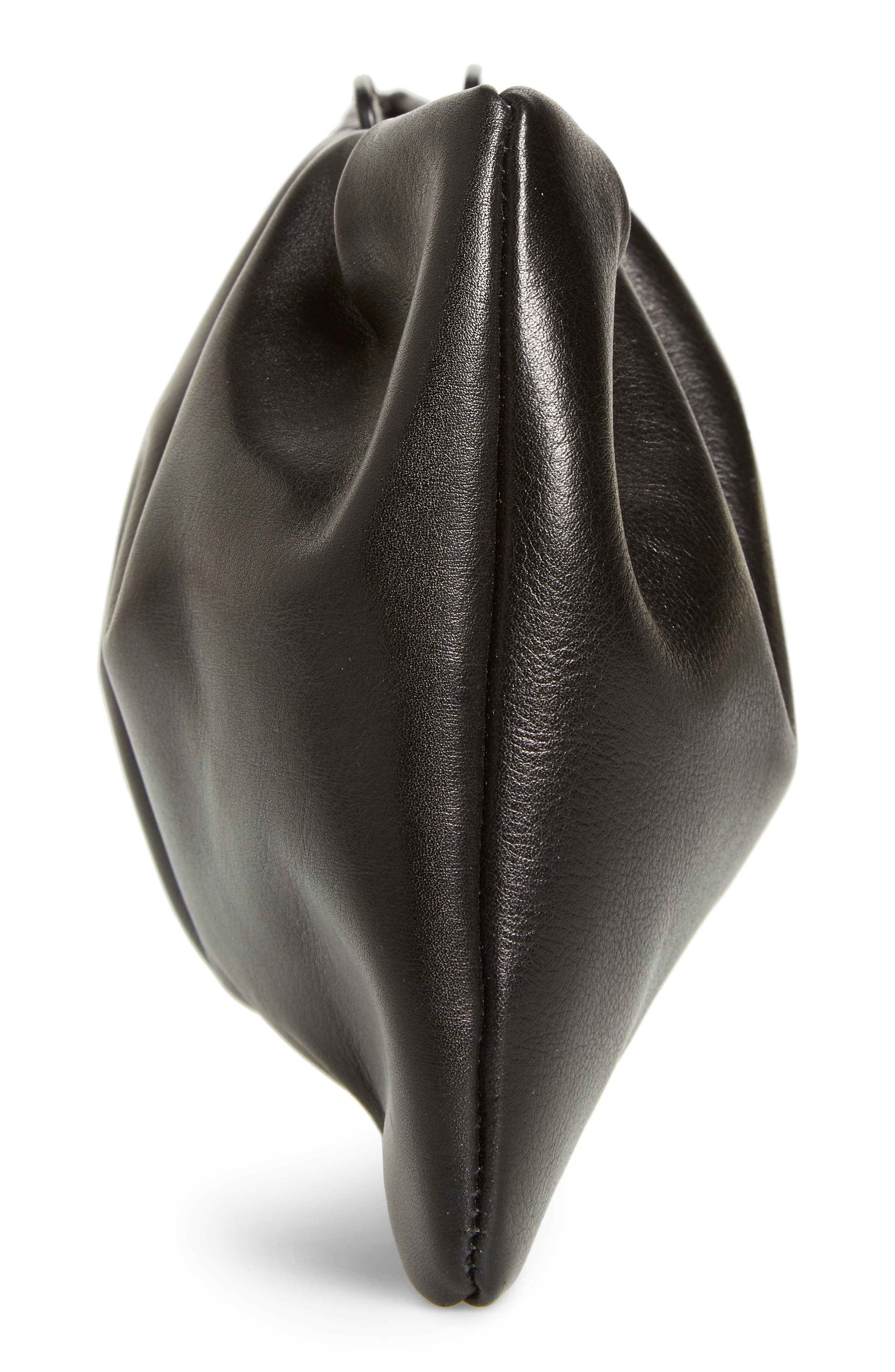 Adelaide Leather Clutch, Alternate, color, BLACK