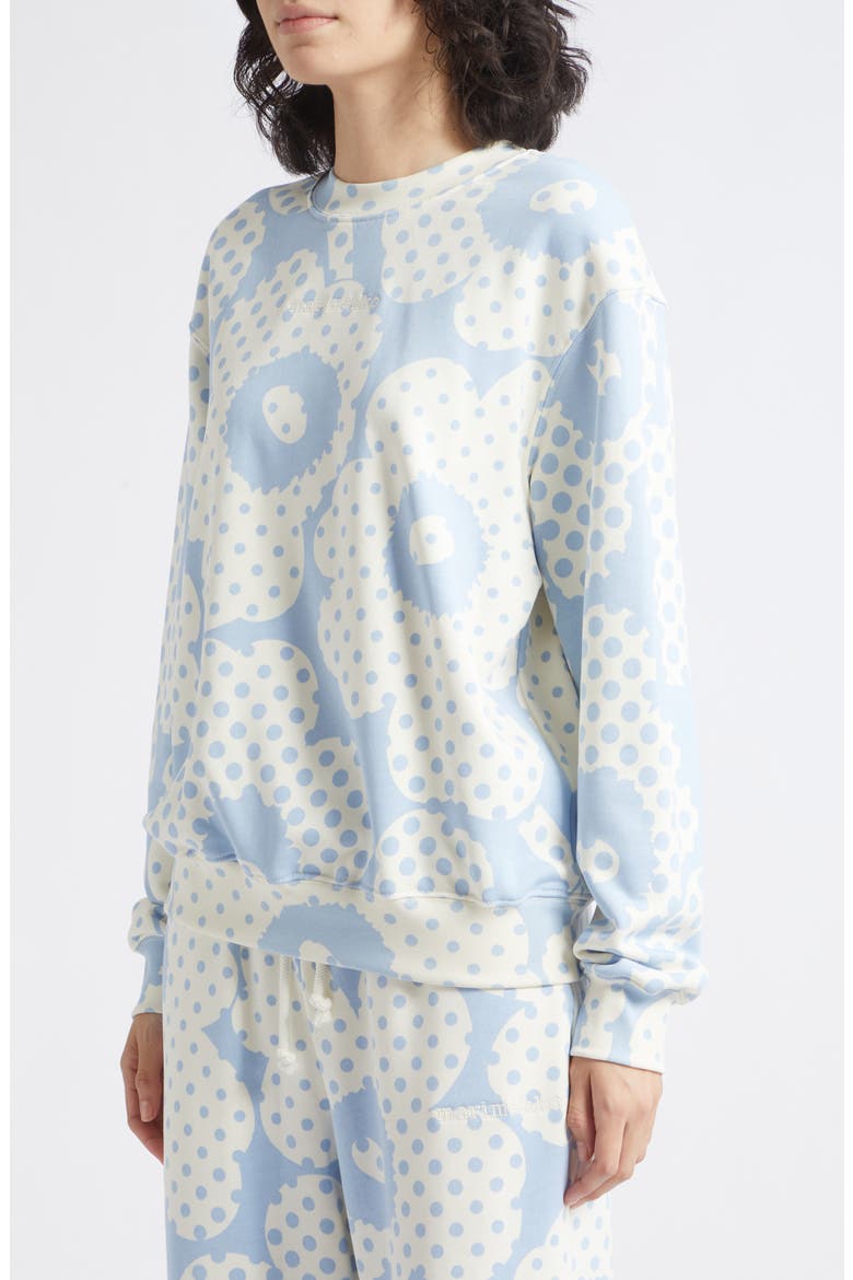 Leiot Unikko Kioski Polka Dot Flower Sweater, Alternate, color, LIGHT BLUE OFF WHITE