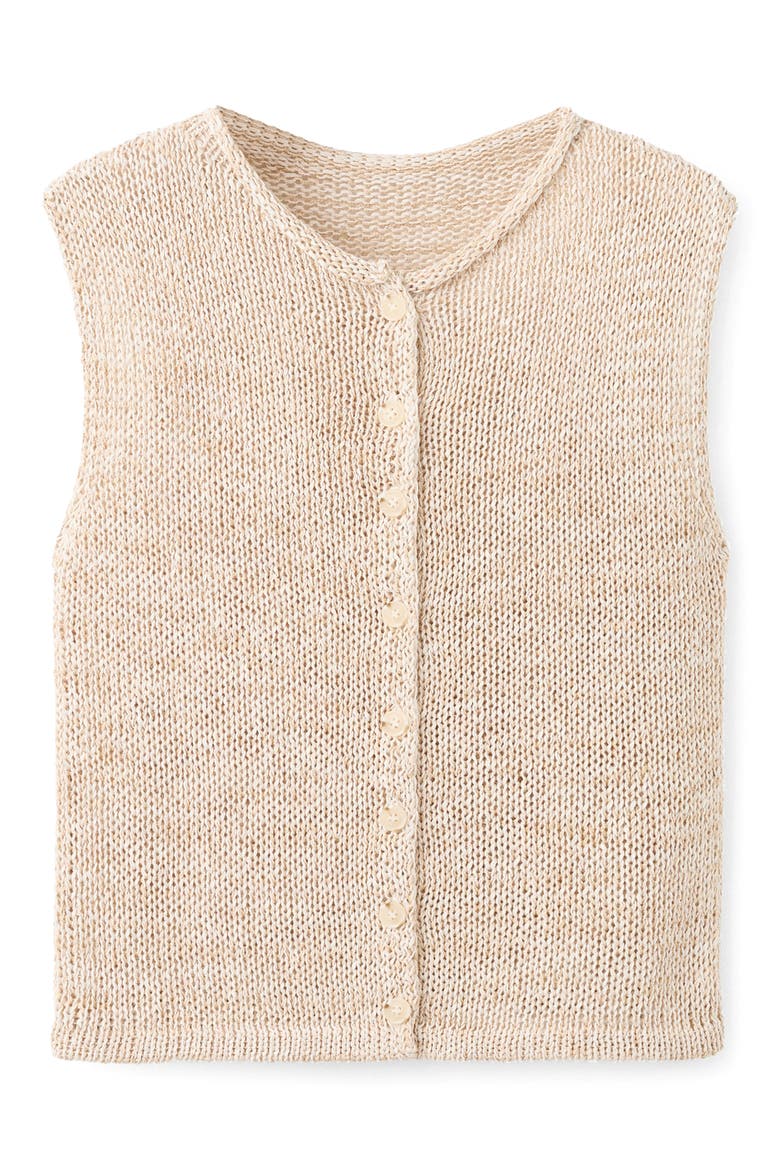 Cotton Blend Sweater Vest, Alternate, color, BEIGE