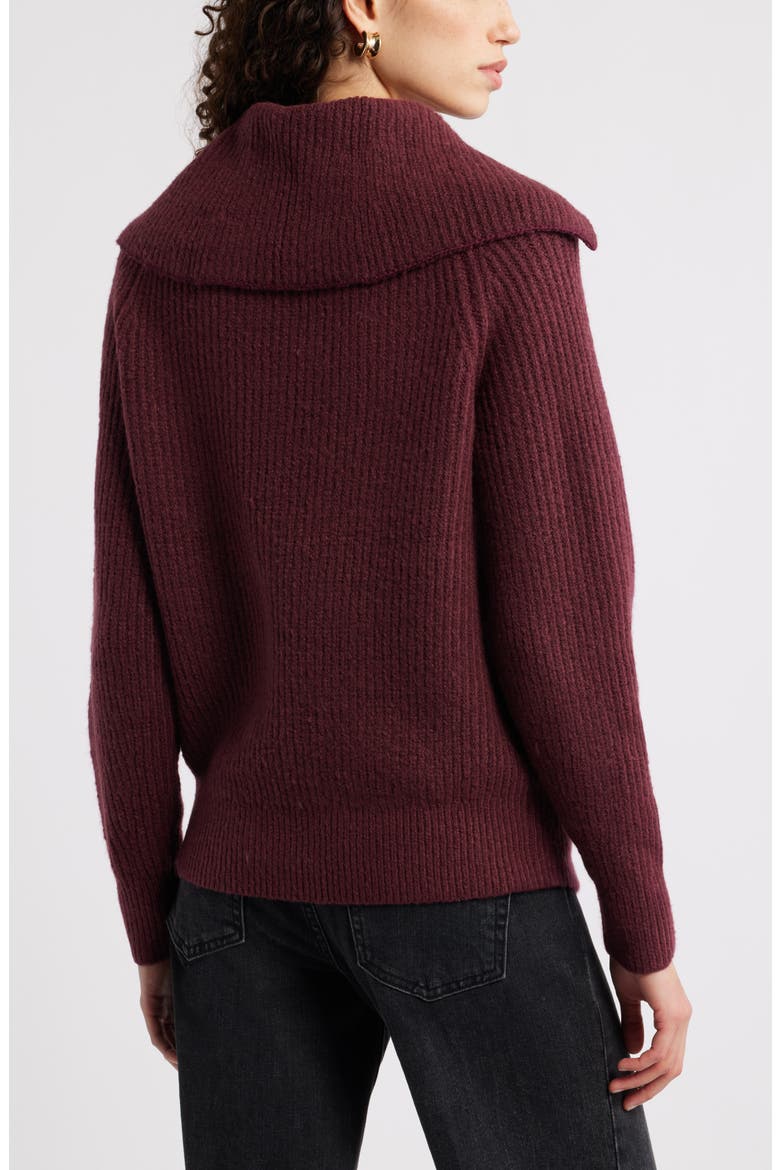 Rib Sailor Collar Sweater, Alternate, color, BURGUNDY ROYALE