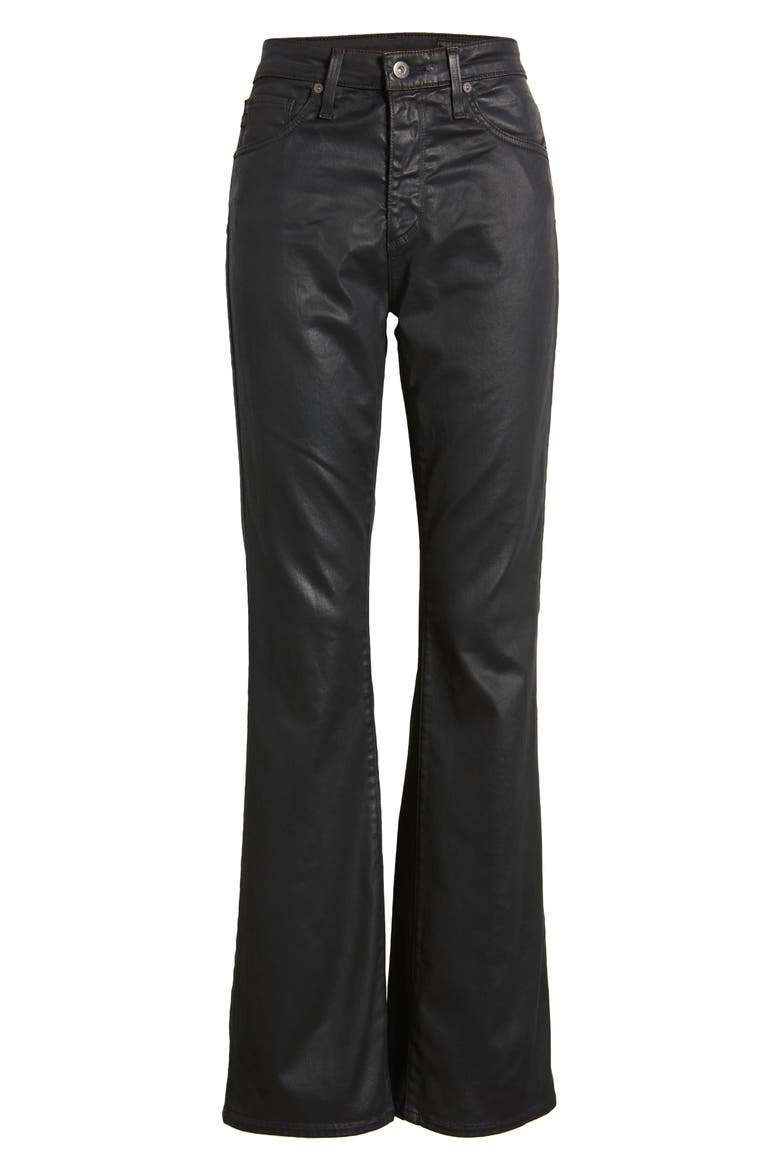 Farrah Coated High Waist Bootcut Jeans, Alternate, color, LTT LT SUPER BLACK
