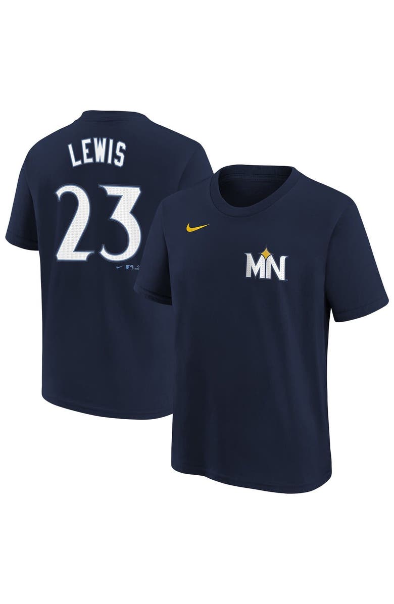Nike Youth Nike Royce Lewis Navy Minnesota Twins Fuse City Connect Name & Number T-Shirt, Main, color, Navy