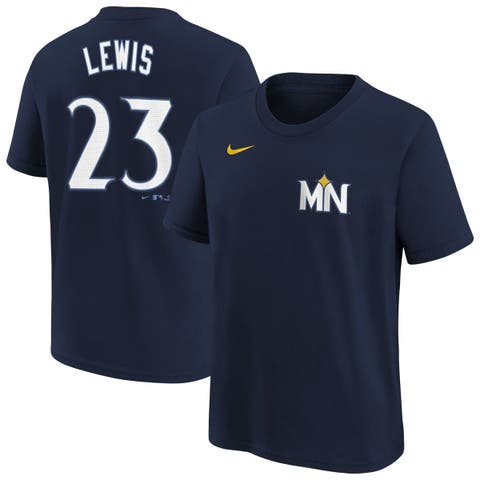 Youth Nike Royce Lewis Navy Minnesota Twins Fuse City Connect Name & Number T-Shirt