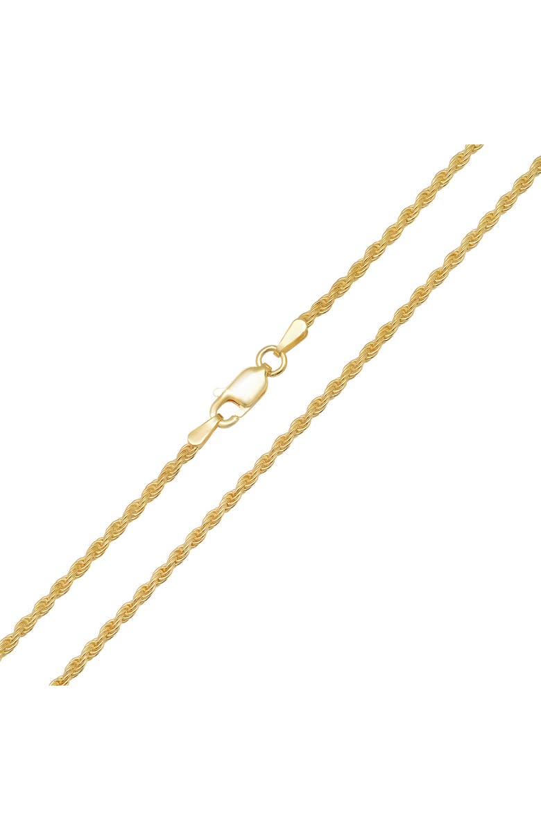 Queen Jewels Sterling Silver Italian Rope Chain Necklace, Alternate, color, Gold