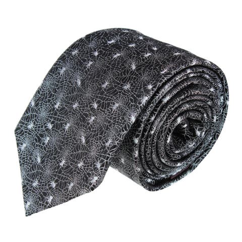 Venom Spider Web Motif Novelty Silk Necktie