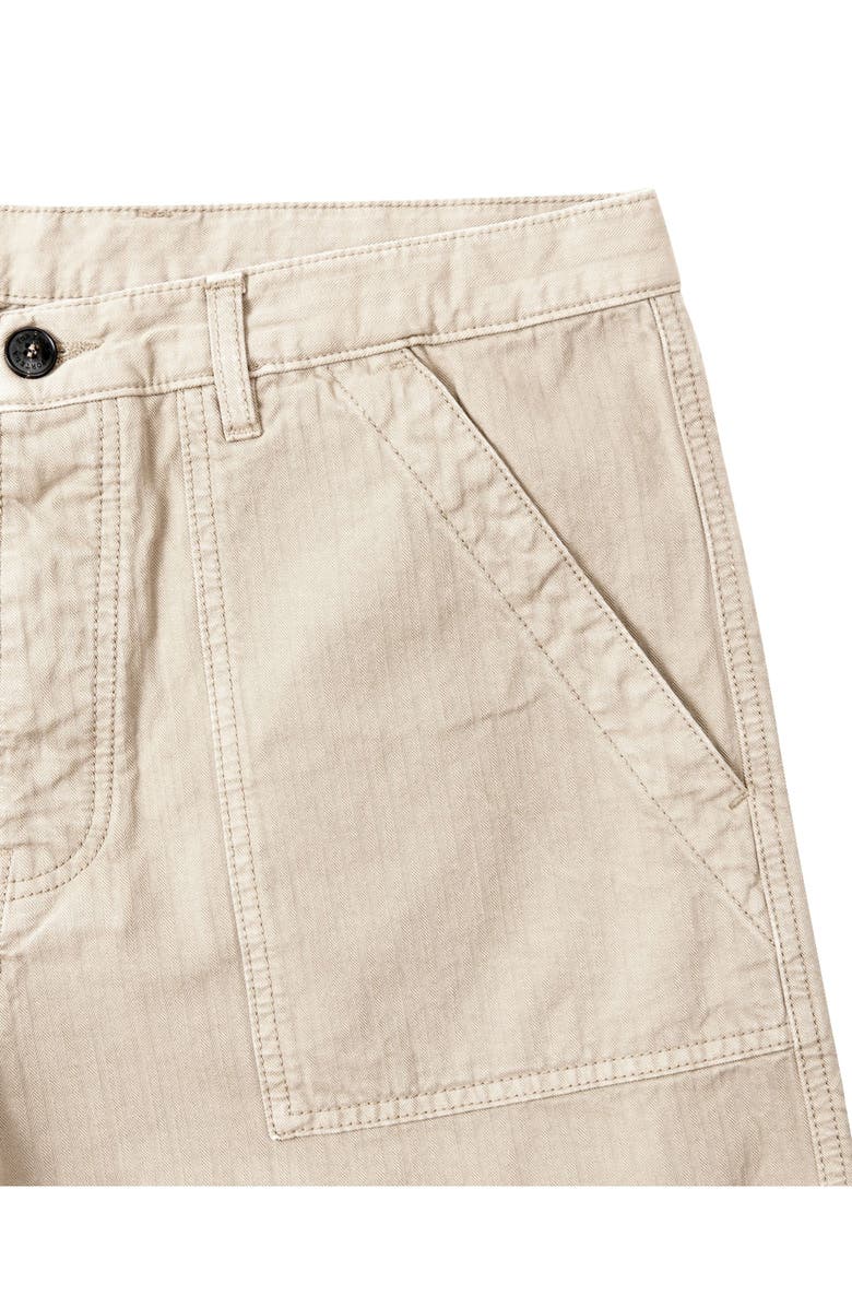 Fortela Military Inspired Herringbone Shorts, Alternate, color, Ecru