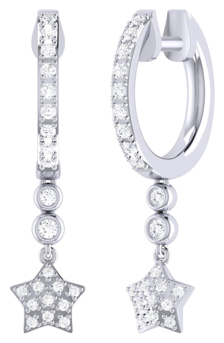 LuvMyJewelry Star Bezel Duo Hoop Earrings, Main, color, 