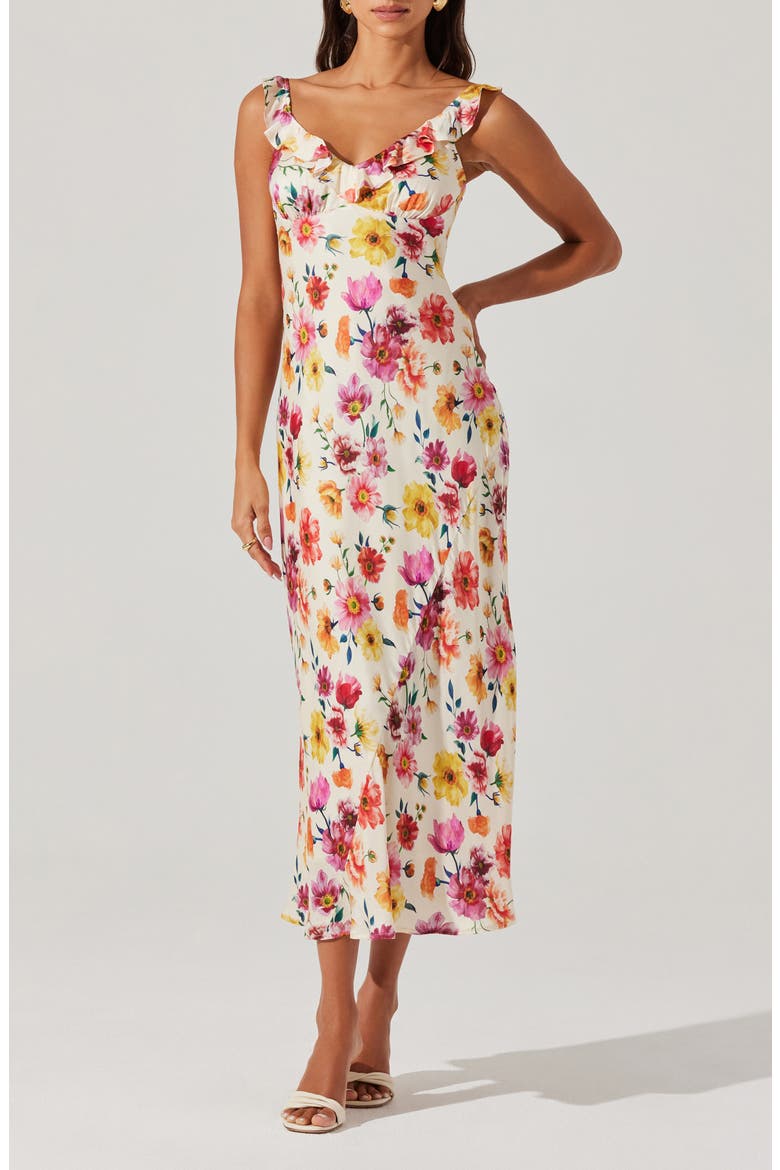 Zoie Floral Print Sleeveless Dress, Main, color, CREAM MULTI FLORAL