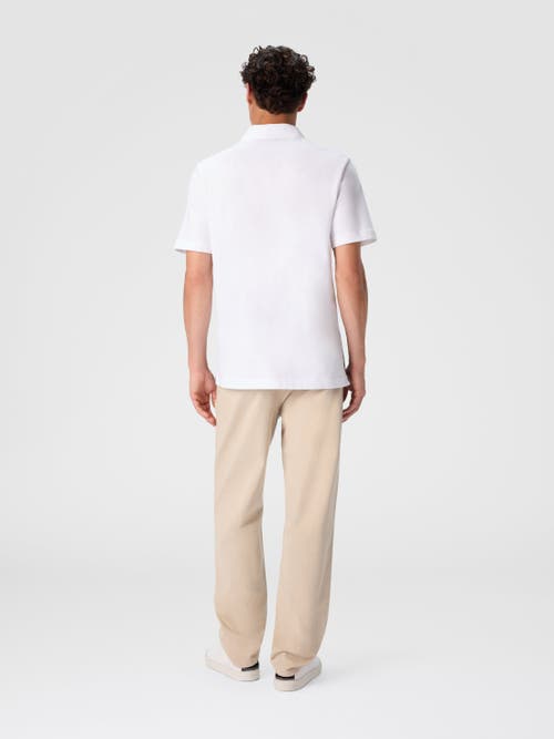 Missoni Short Sleeve Polo With Geometric Zigzag Pattern In White