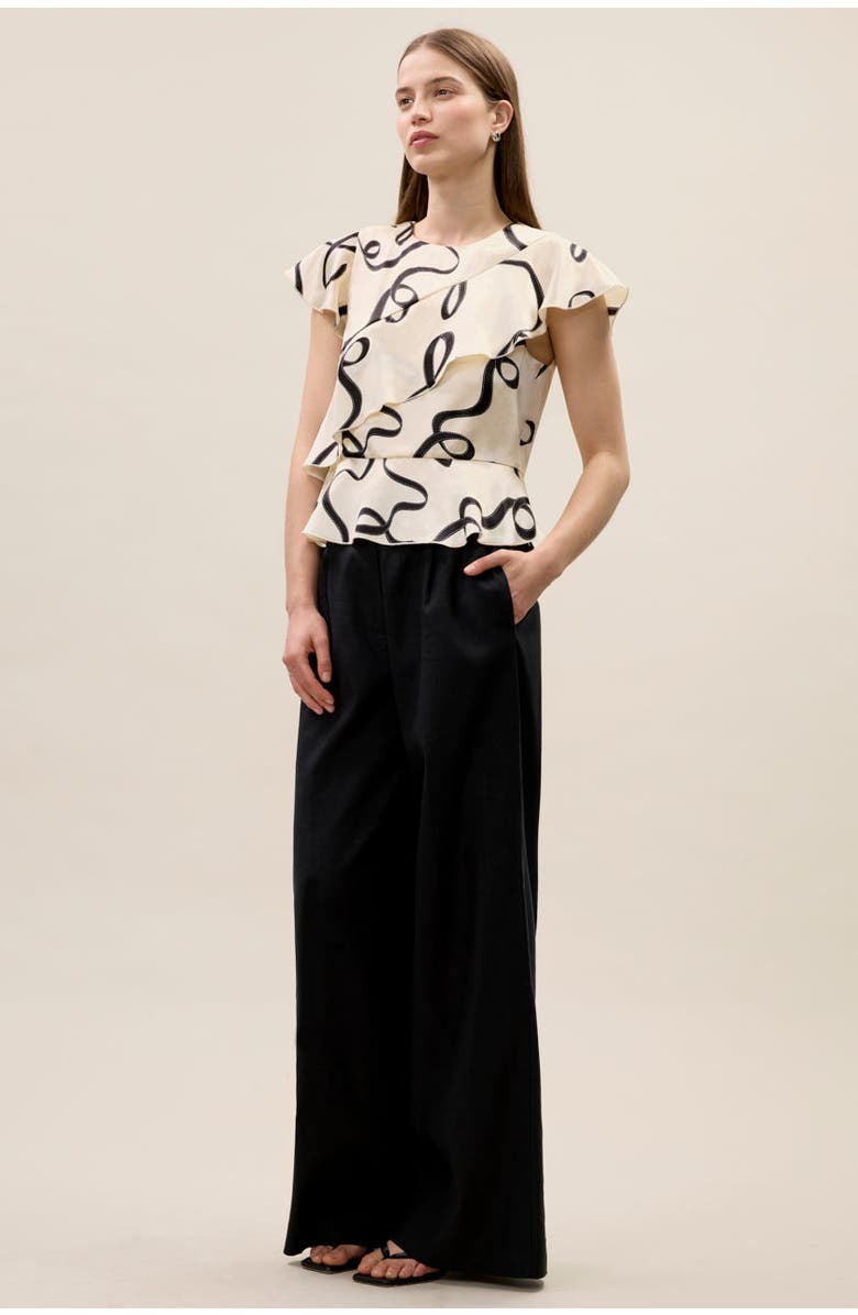 Rebecca Taylor Hollis Satin Top, Alternate, color, Ribbon Print