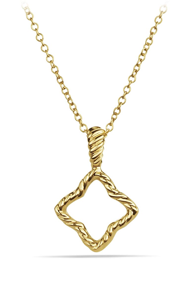 Cable Collectibles Quatrefoil Pendant with Diamonds in Gold on Chain, Alternate, color, DIAMOND