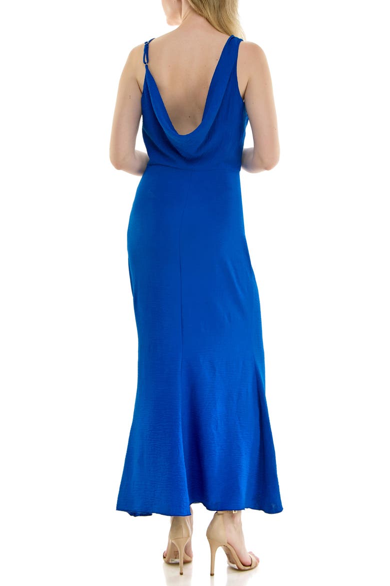 Airflow Cowl Neck Midi Slipdress, Alternate, color, ROYAL