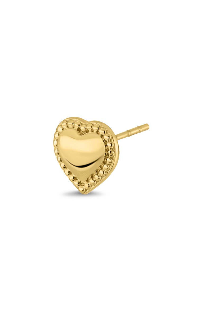 14K Gold Mykonos Heart Stud Earrings (Online Trunk Show), Alternate, color, 14K YELLOW GOLD