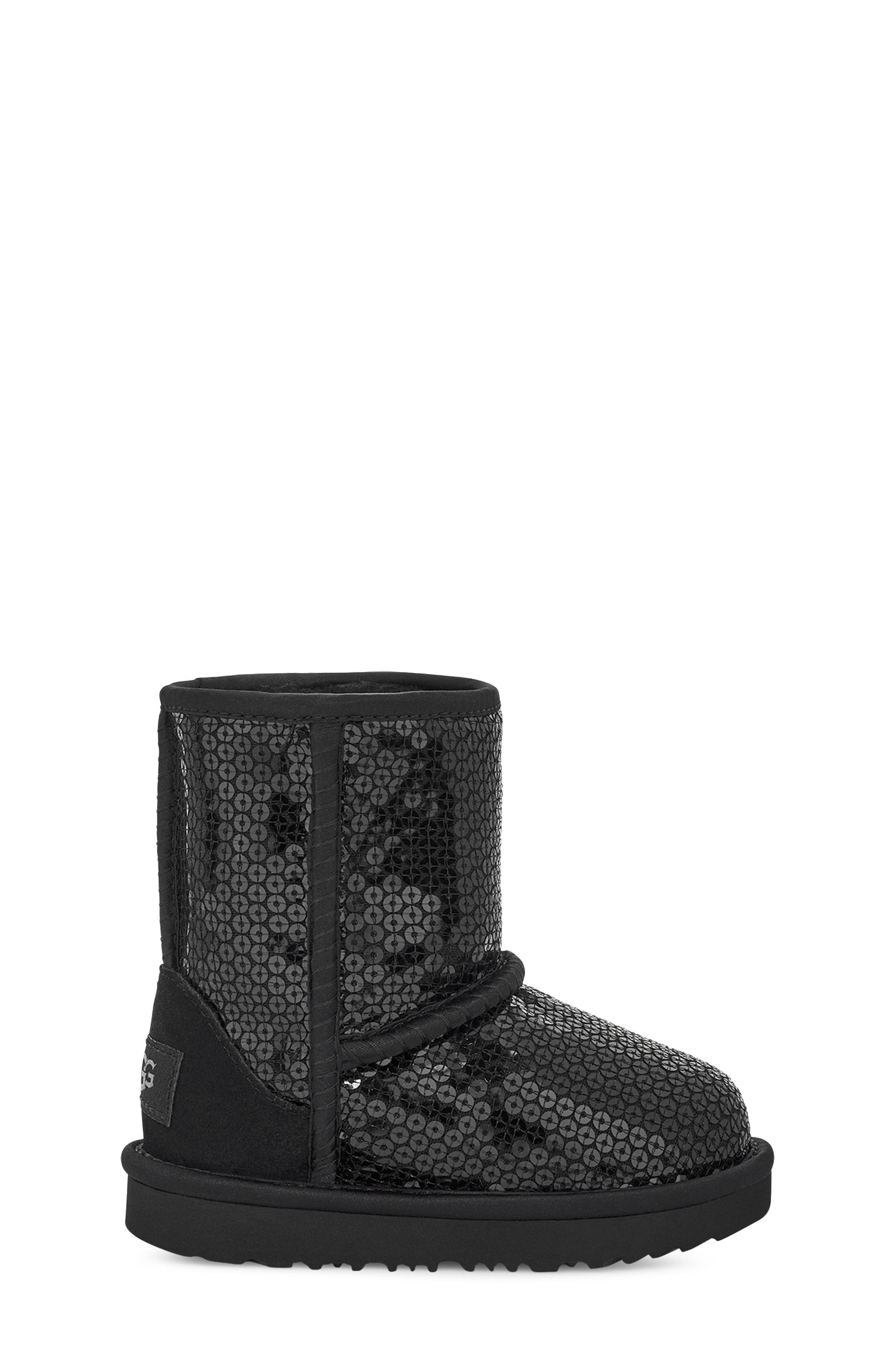 UGG<sup>®</sup> Kids' Chunky Sequin Classic Water Resistant Short Boot, Alternate, color, 