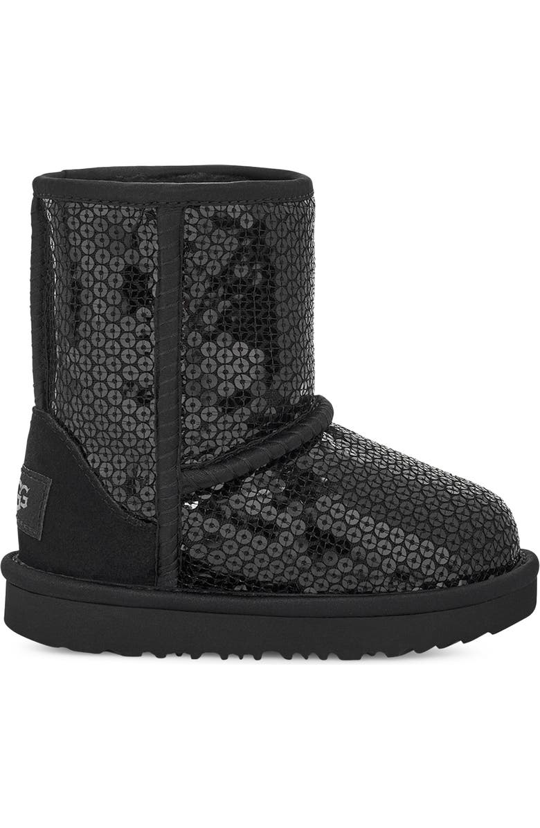 UGG<sup>®</sup> Kids' Chunky Sequin Classic Water Resistant Short Boot, Alternate, color,
