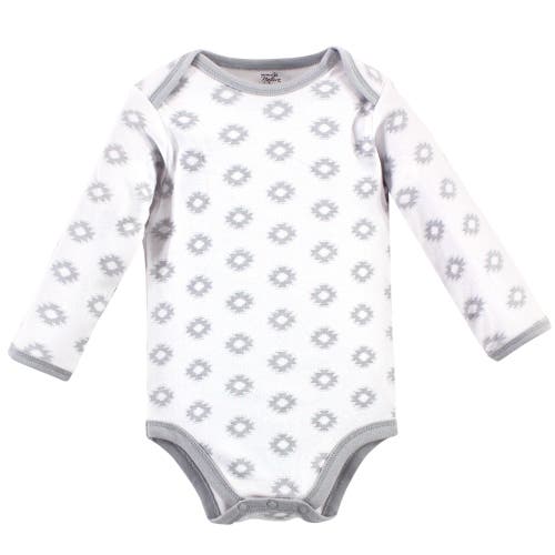 Touched By Nature Organic Cotton Long-sleeve Bodysuits In Blue