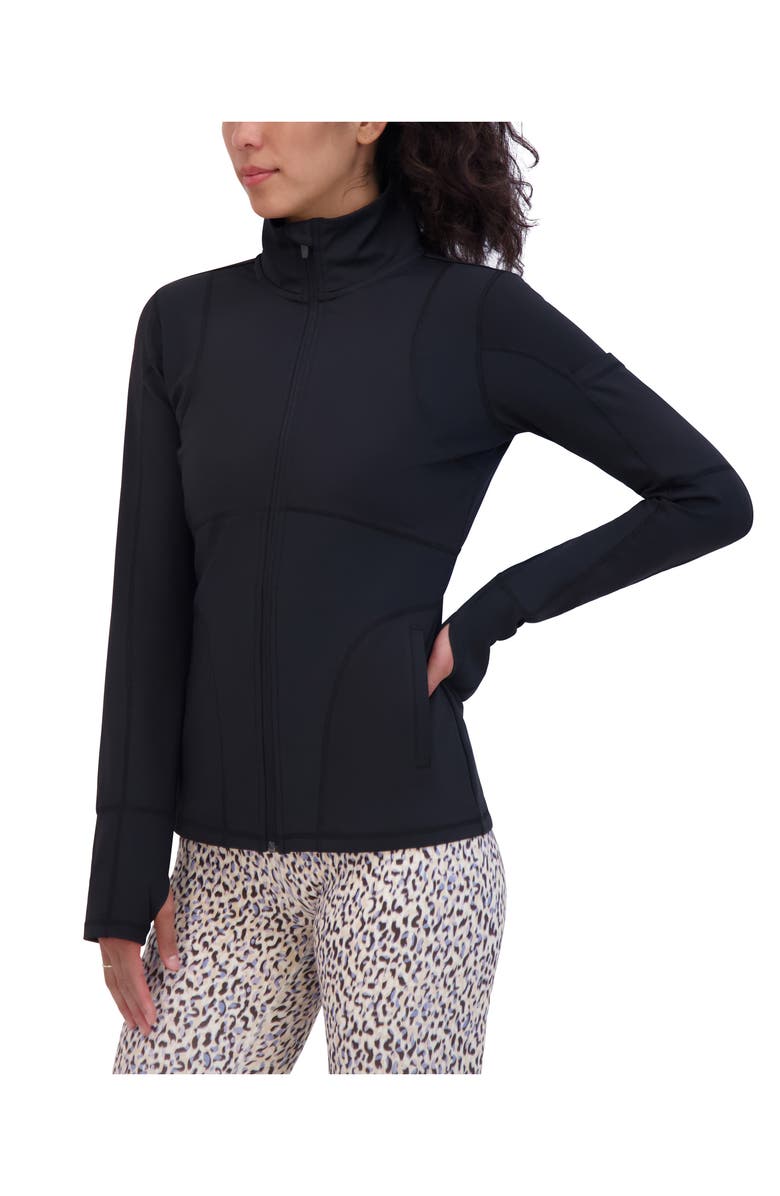 SAGE COLLECTIVE Ribbed Performance Running Jacket, Alternate, color, Black