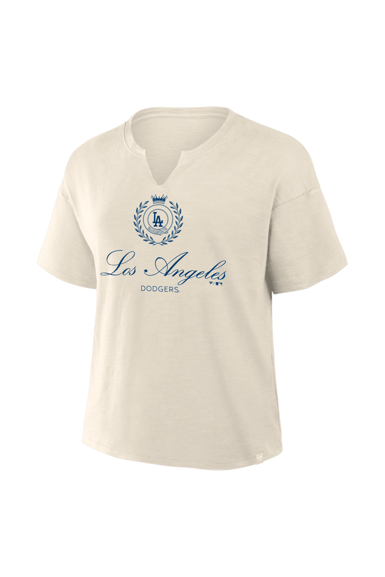 Women's Fanatics  Cream Los Angeles Dodgers Legacy Stadium Slub Notch Neck T-Shirt, Alternate, color, Cream