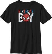 Marvel Boy's Marvel Spider-Man Birthday Boy Mask  Graphic T-Shirt