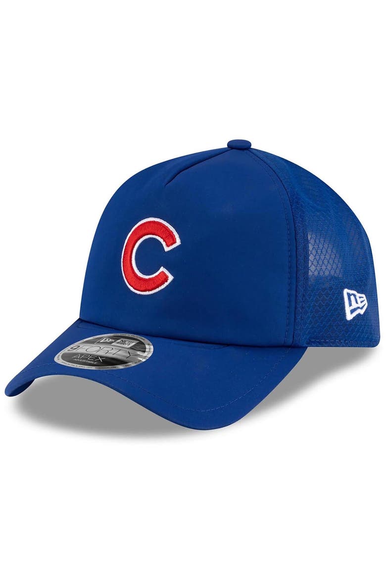 Men's New Era Royal Chicago Cubs 2026 Batting Practice Apex 9FORTY Adjustable Trucker Hat, Main, color, Royal