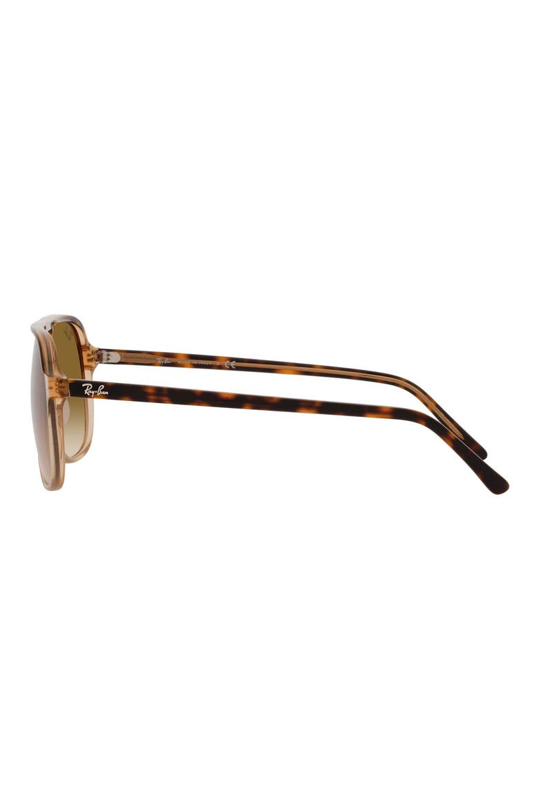 60mm Navigator Sunglasses, Alternate, color, HAVANA BROWN/ CLEAR BROWN