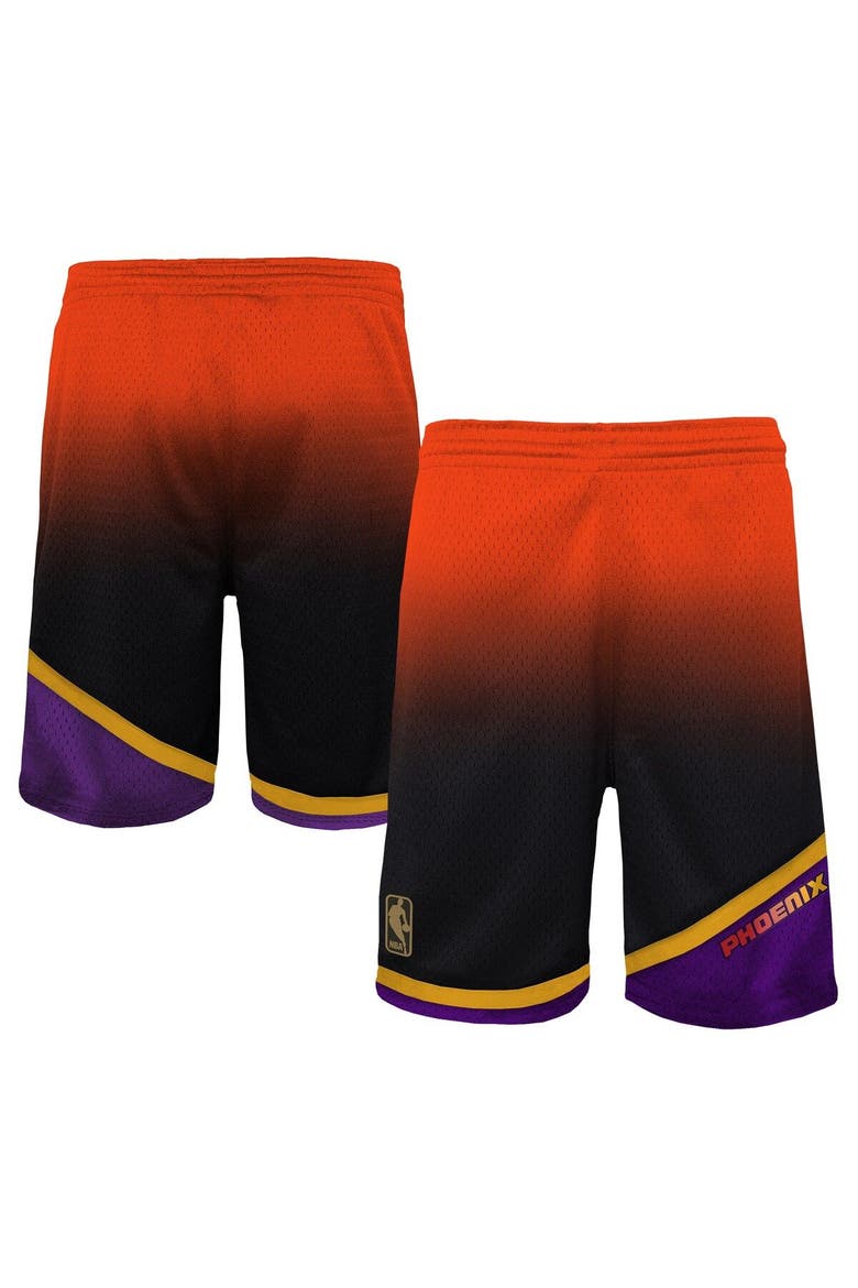 Youth Mitchell & Ness Orange/Black Phoenix Suns 1996/97 Hardwood Classics Fadeaway Reload 3.0 Swingman Shorts, Main, color, Orange