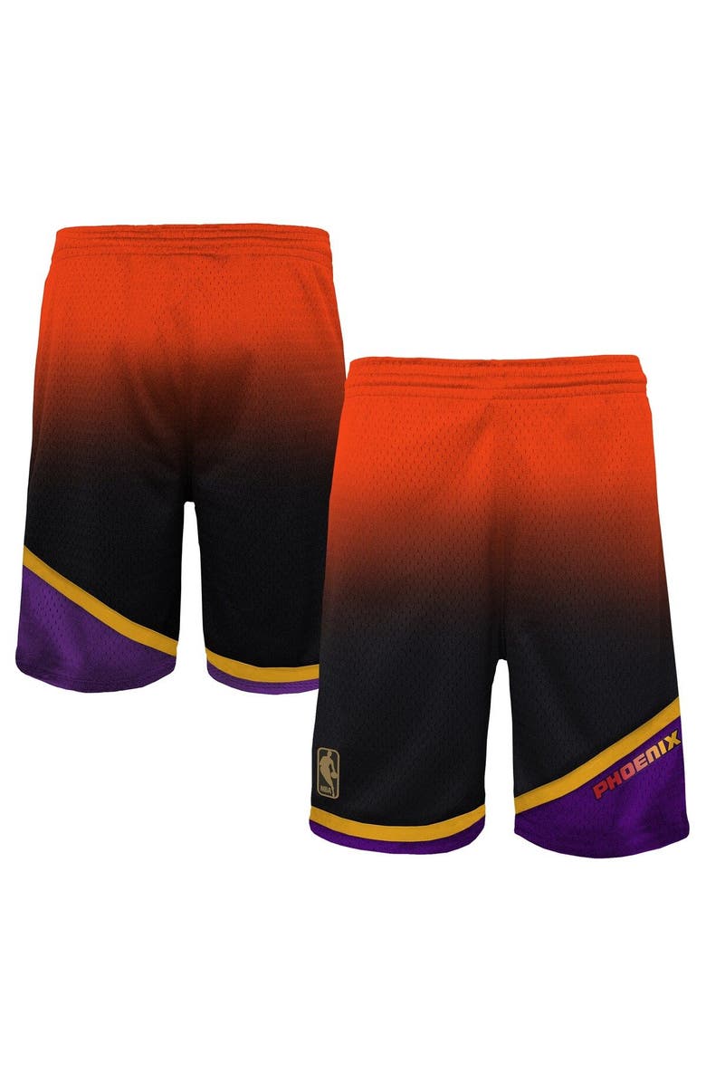 Mitchell & Ness Youth Mitchell & Ness Orange/Black Phoenix Suns 1996/97 Hardwood Classics Fadeaway Reload 3.0 Swingman Shorts, Main, color, Orange