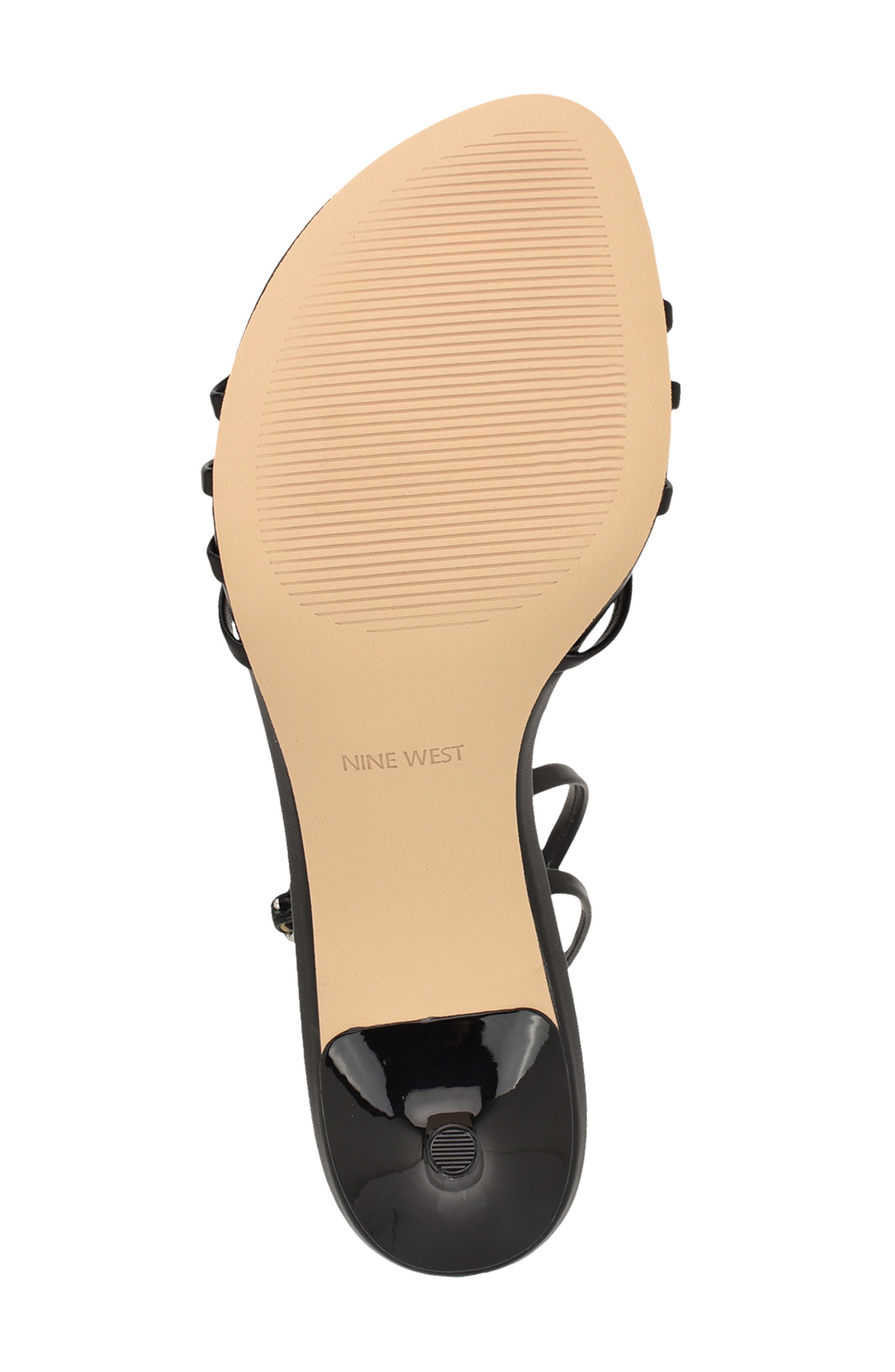 Nine West Gazey Ankle Strap Sandal, Alternate, color, Black