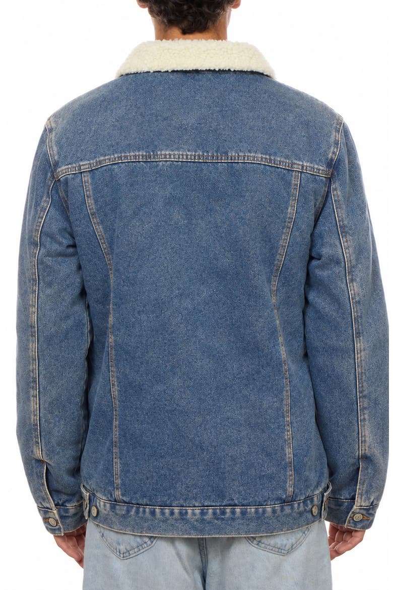 Sherpa Lined Denim Jacket, Alternate, color, LIGHT WASH DENIM