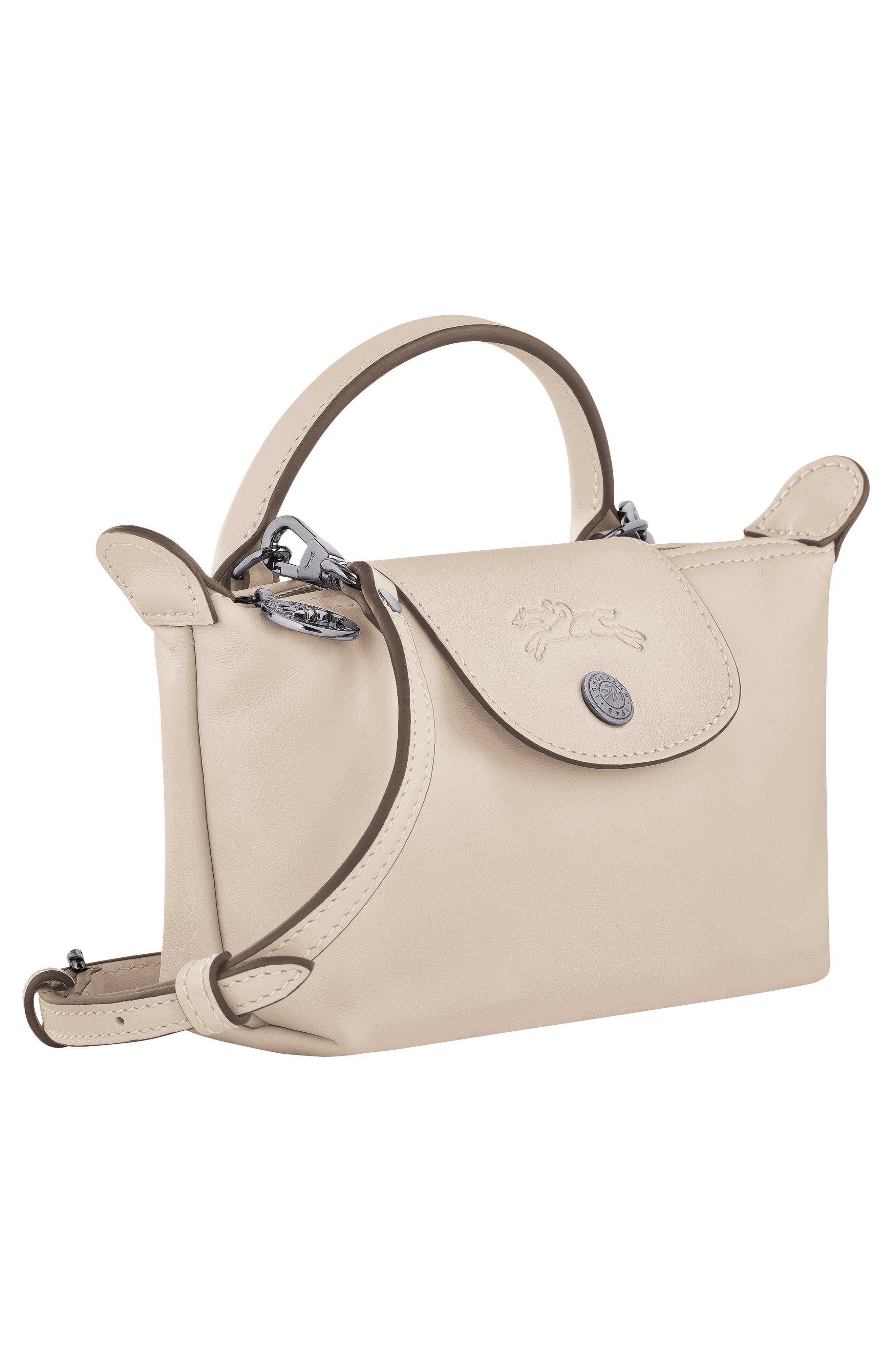Extra Small Le Pliage Xtra Leather Clutch, Alternate, color, PAPER