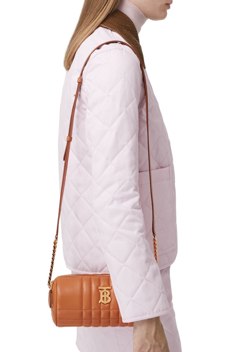 Burberry Lola Check Quilted Leather Barrel Crossbody Bag, Alternate, color,