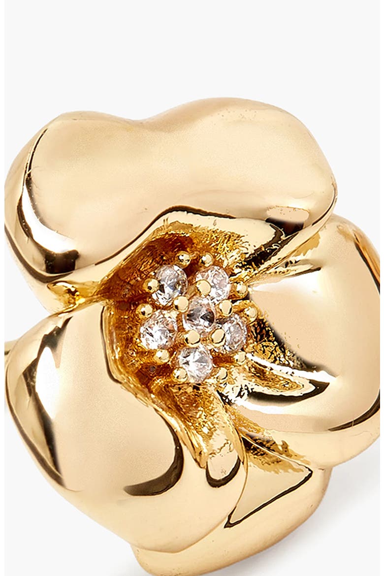 Lulu Midi Flower Stud Earring in Gold, Alternate, color, Gold