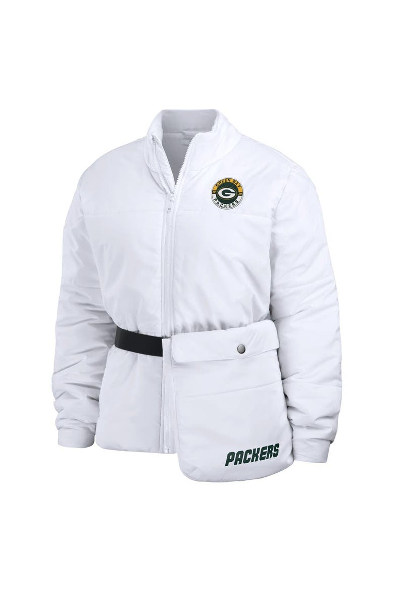 Women's WEAR by Erin Andrews  White Green Bay Packers Packaway Full-Zip Puffer Jacket, Alternate, color, White
