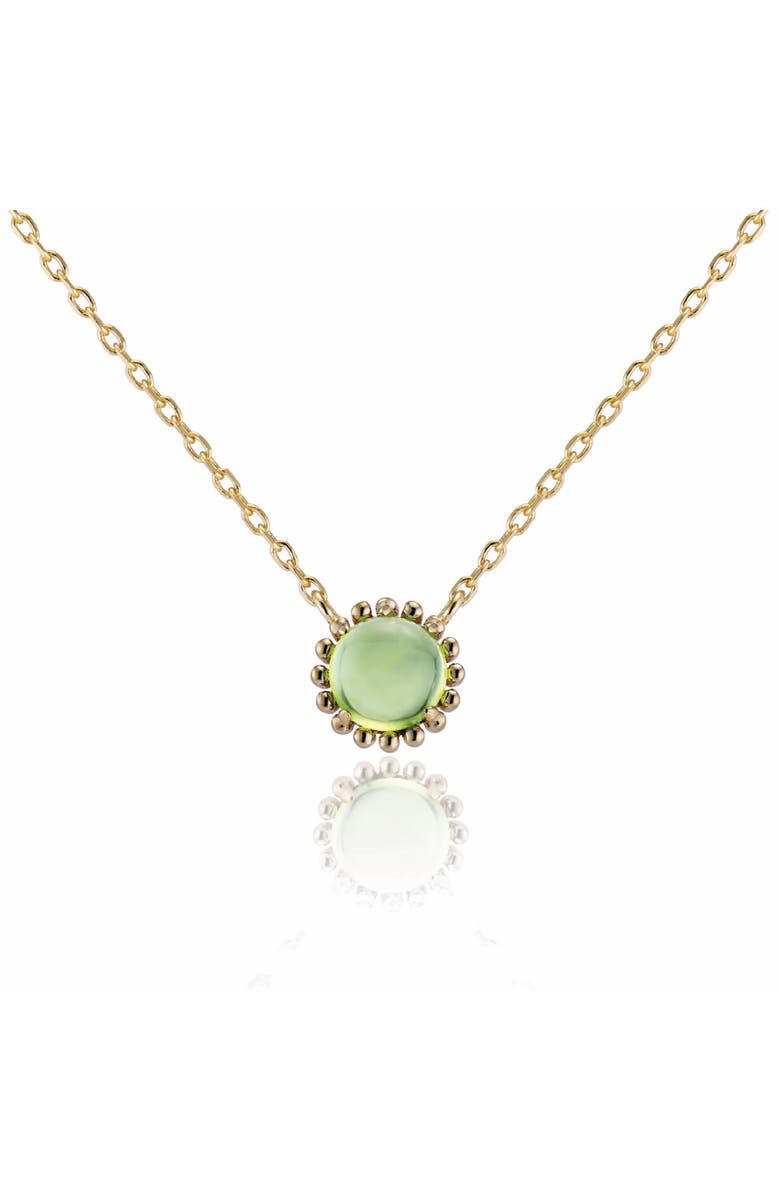 House of Frosted 14K Yellow Gold Peridot Cabochon Pendant Necklace, Main, color,